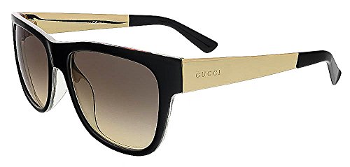 Gucci GG 3802/S NIEED (Black - Gold with Brown Gradient lenses)