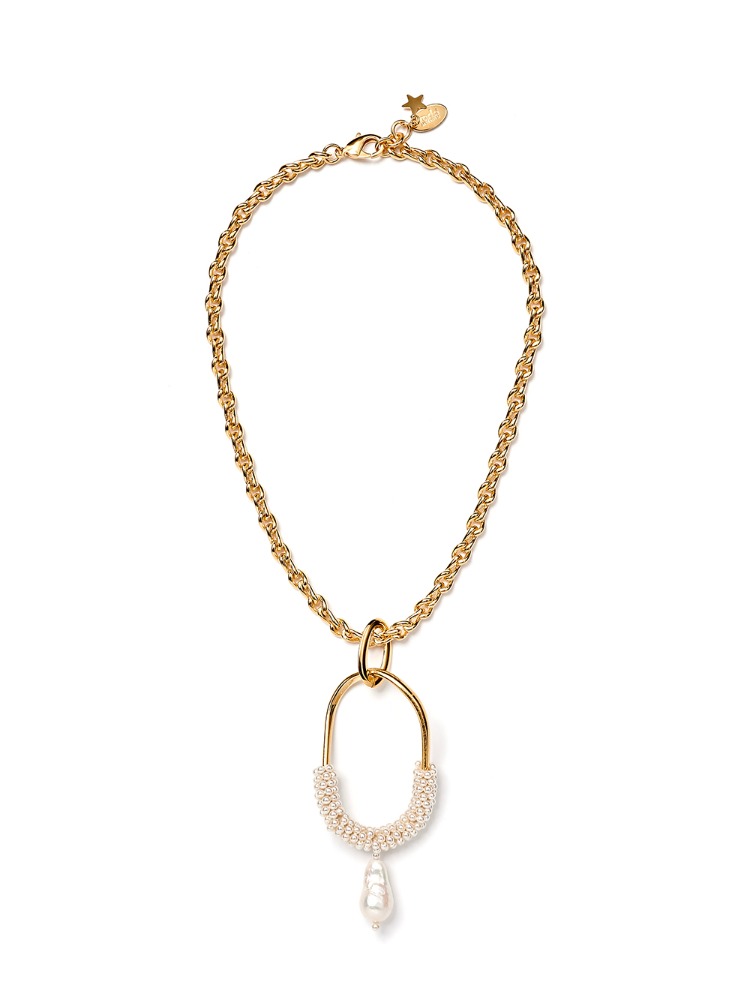 GLAM PEARL PENDANT NECKLACE