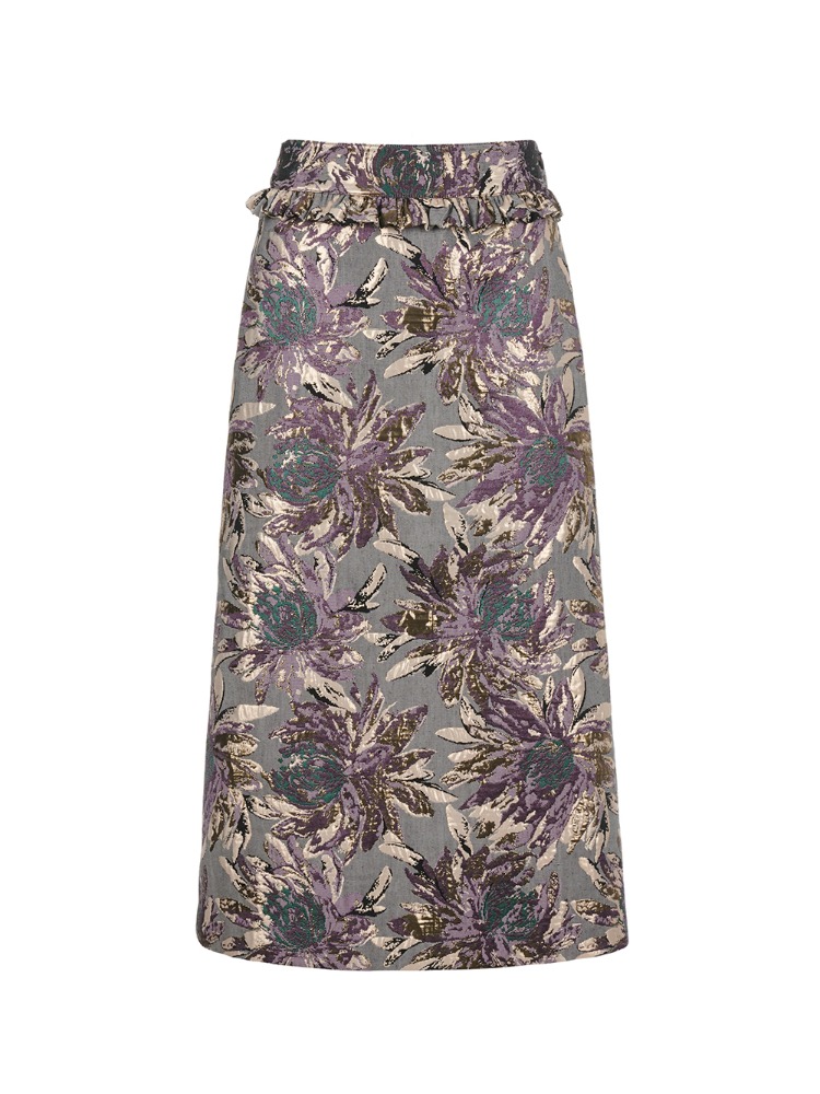 Ruffle Jacquard Skirt(2colors)