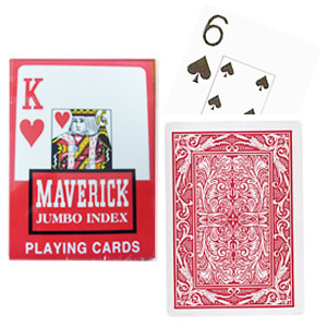 매버릭포커점보인덱스덱-레드(Maverick, Playing Cards, Poker Jumbo Index-Red)