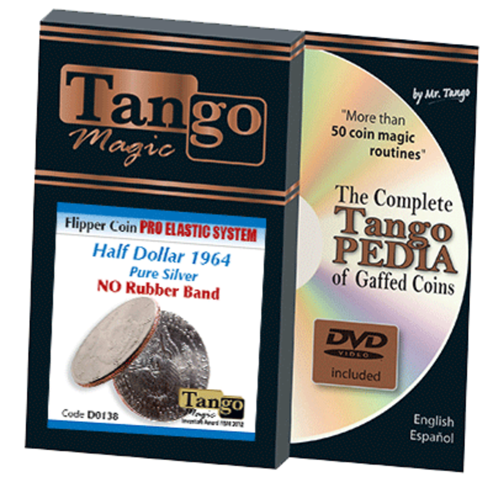 Flipper Coin Pro Elastic Half Dollar 1964 (w/DVD) (D0138) by Tango - Trick