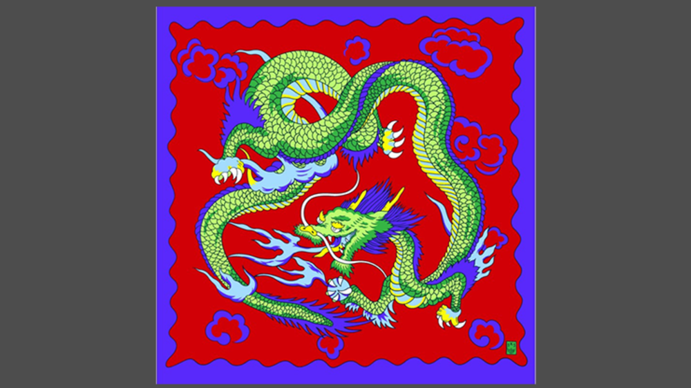 Rice Symphony Silk 36&quot; (Red Dragon) by Silk King Studios - Trick