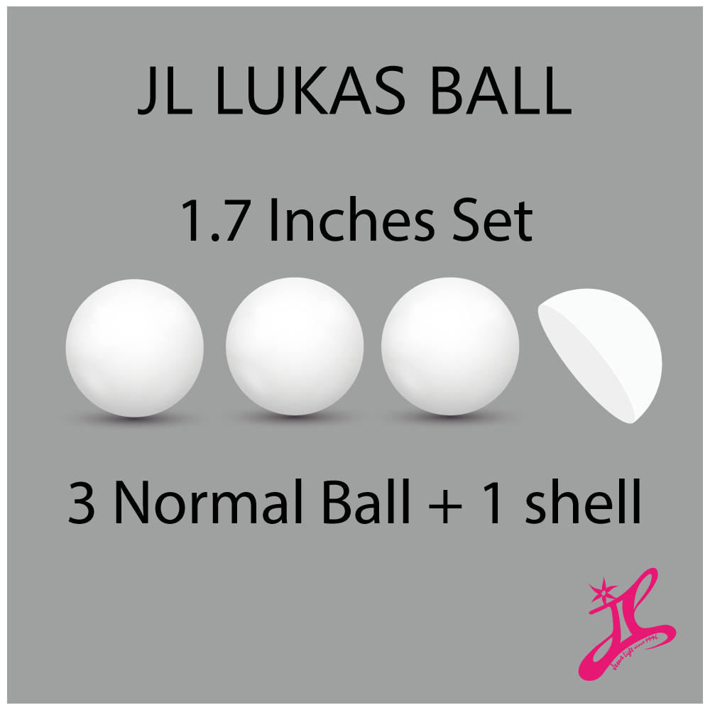 JL Lucas Ball 1.7 inch (3 normal balls + 1 trick ball) White (JL Lukas Balls 1.7&#039; White)