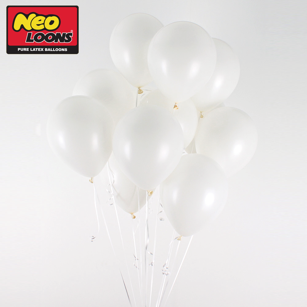 Neotex 12-inch standard white round balloon 100 pieces