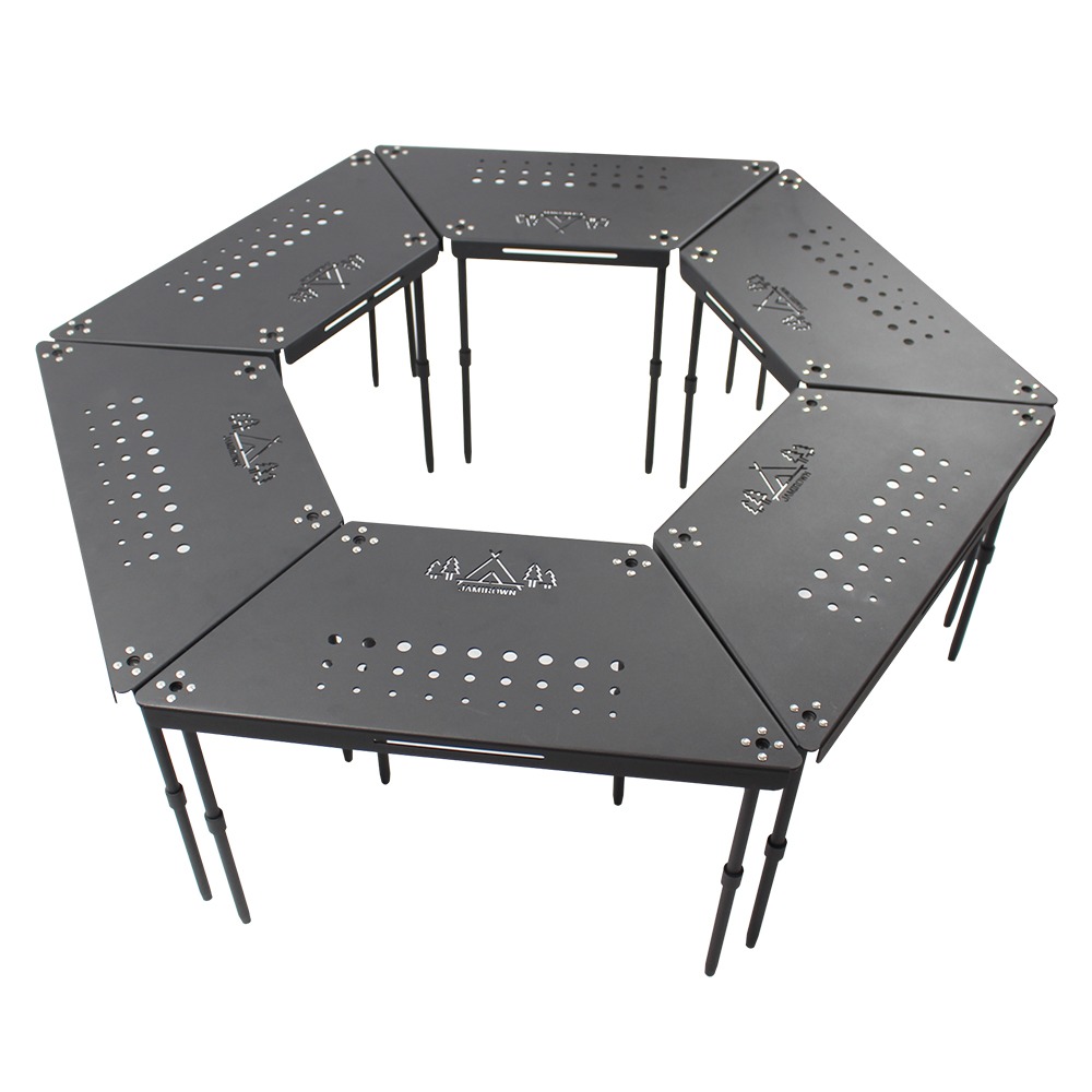 자캠 JAMIROWN 캠핑 불멍 테이블 헥사 육각 화로대테이블 6P
