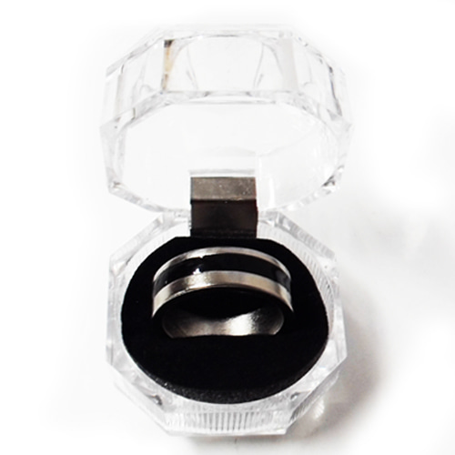 [OPE-058]PK링(실버.검정색라인)내경18mm자석반지(PK Ring(silver.black line)18mm)