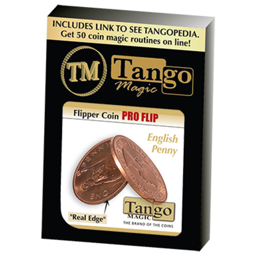 Flipper coin Pro Elastic System - English Penny (D0107) by Tango Magic