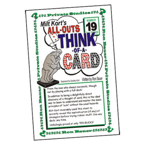 Ron Bauer Series: #19 - Milt Kort&#039;s All Outs Think of a Card Milt - Book