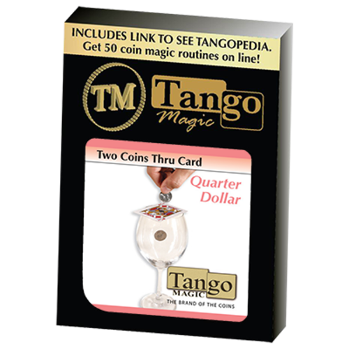 Two Coins Thru Card (D0019) (Quarter Dollar) by Tango - Trick