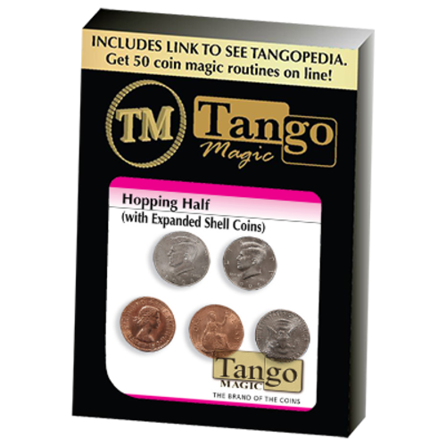 Hopping Half with Expanded Shell Coins &amp; English Penny D0059 by Tango - Trick