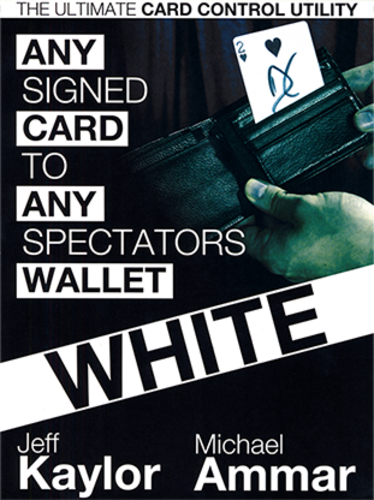 Any Card to Any Spectator&#039;s Wallet - WHITE (DVD and Gimmick) By Jeff Kaylor and Michael Ammar - DVD