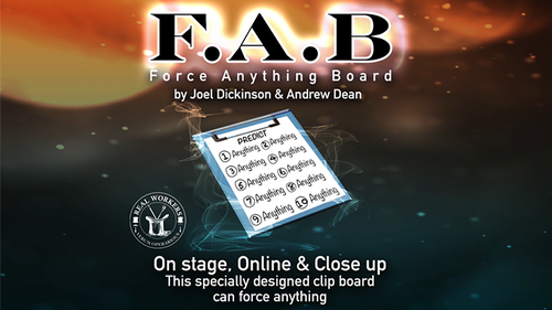 FAB BOARD A5/RED (Gimmicks and Online Instruction) by Joel Dickinson &amp; Andrew Dean - Trick