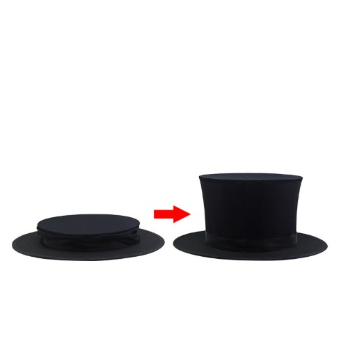 Spring Magic Hat Folding Top Hat Magician’s Collapsible Hat Magic Trick (Black)Spring Magic Hat Folding Top Hat Magician’s Collapsible Hat Magic Trick (Black)