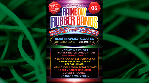 Joe Rindfleisch&#039;s SIZE 16 Rainbow Rubber Bands (Marcus Eddie - Green Pack  ) by Joe Rindfleisch - Trick