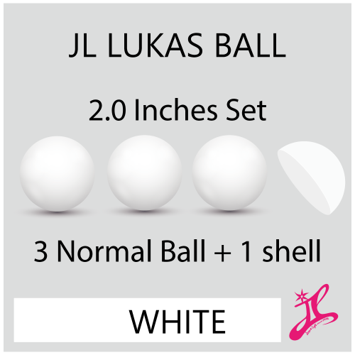 JL Lucas Ball 1.7 inch Regular 3 Ball + 1 Shell_White