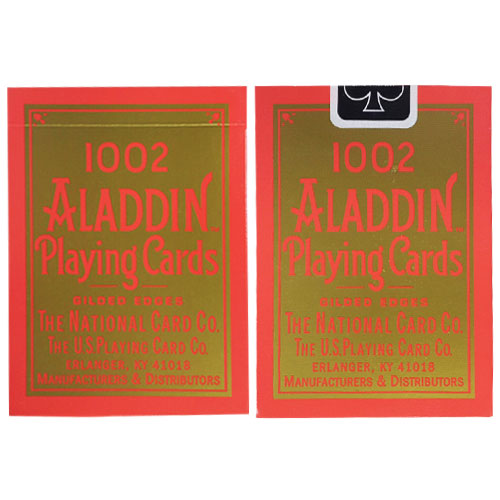 JLCC 알라딘골드리프페더백_레드(Aladdin Playing Cards, std Gold Leaf Featherback - Red) *입고예정일:회의중*