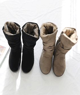 퍼안감 겨울대비 셔링 통굽부츠 6cm여성 슈즈 신발