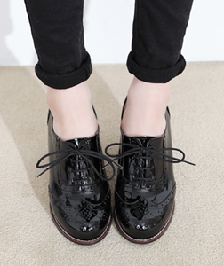 [국내생산/하이퀄리티]로젤리 에나멜 옥스포드 부티2컬러/7cm굽/#1568여성 슈즈 신발
