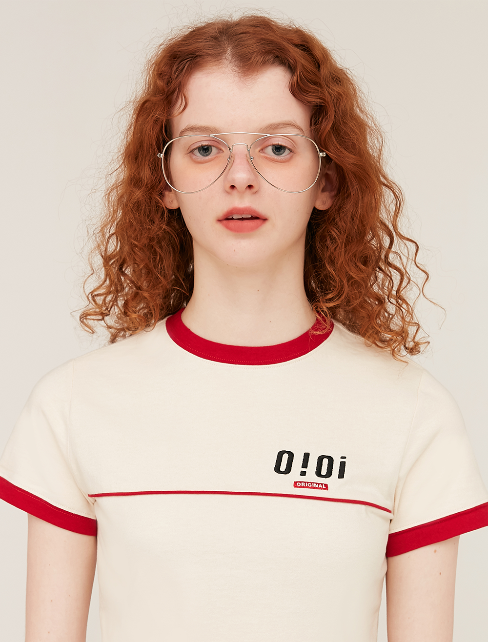 PIPING POINT CROP T-SHIRTS_cream