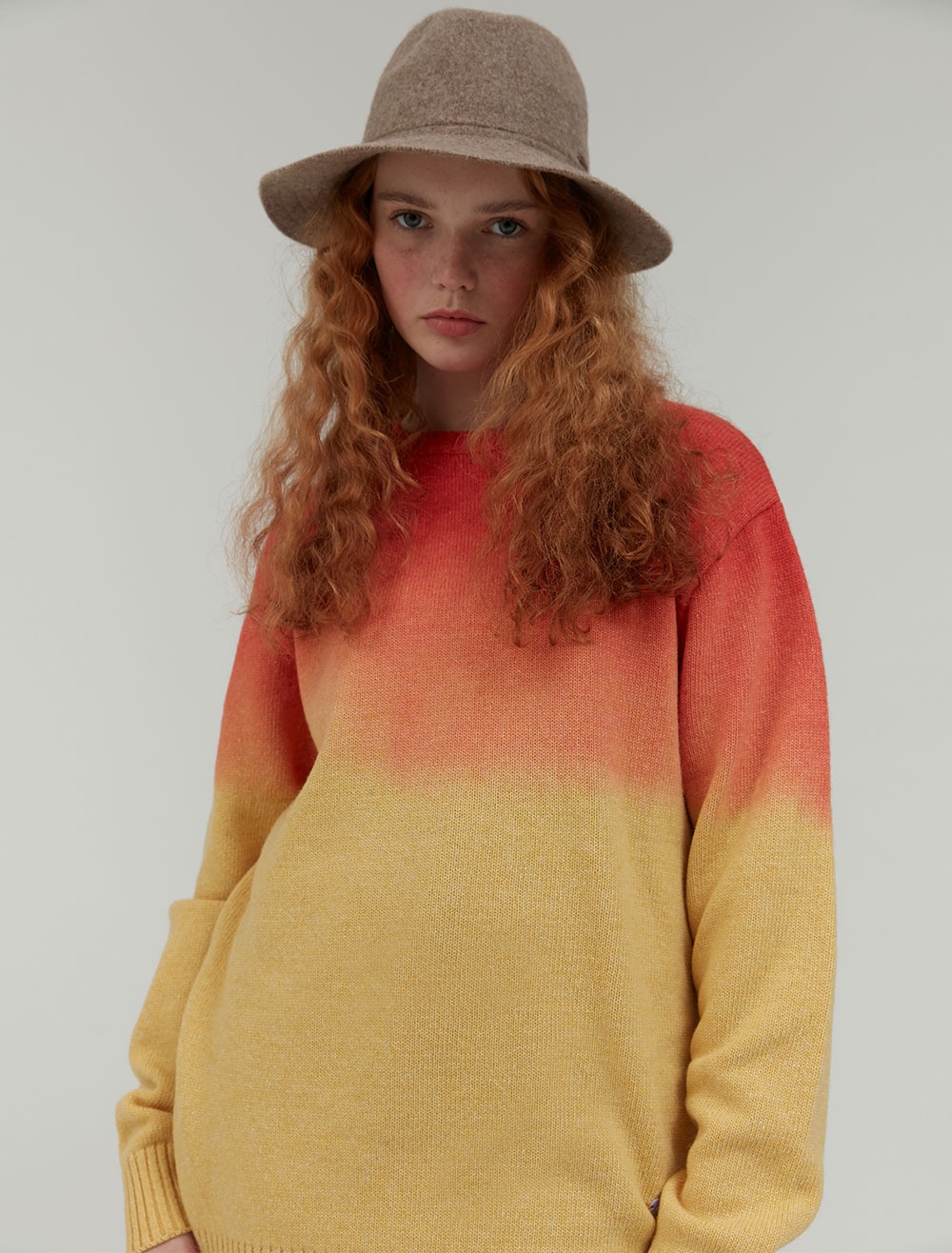 GRADATION BASIC KNIT PULLOVER [CORAL]
