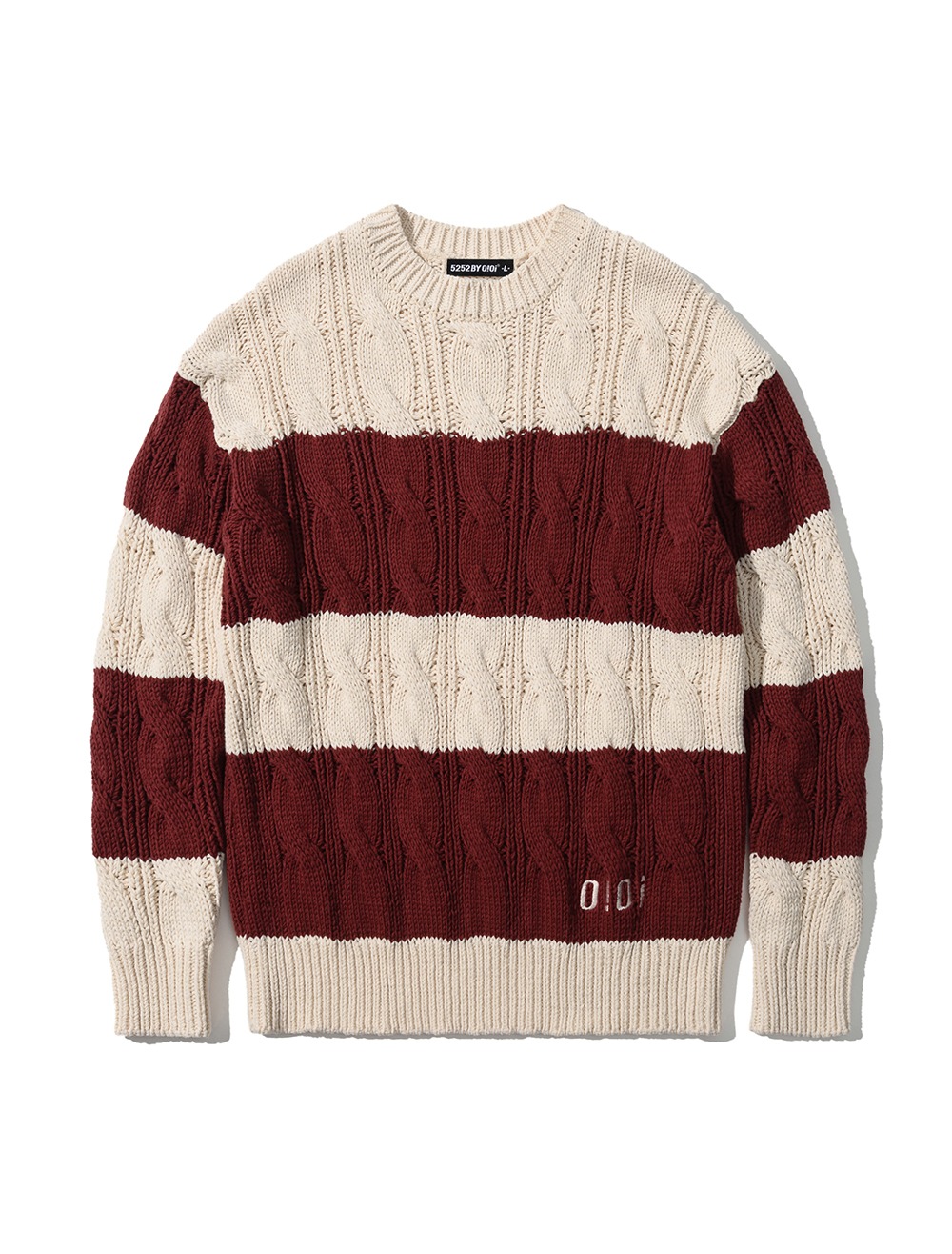 STRIPE CABLE KNIT [BURGUNDY]