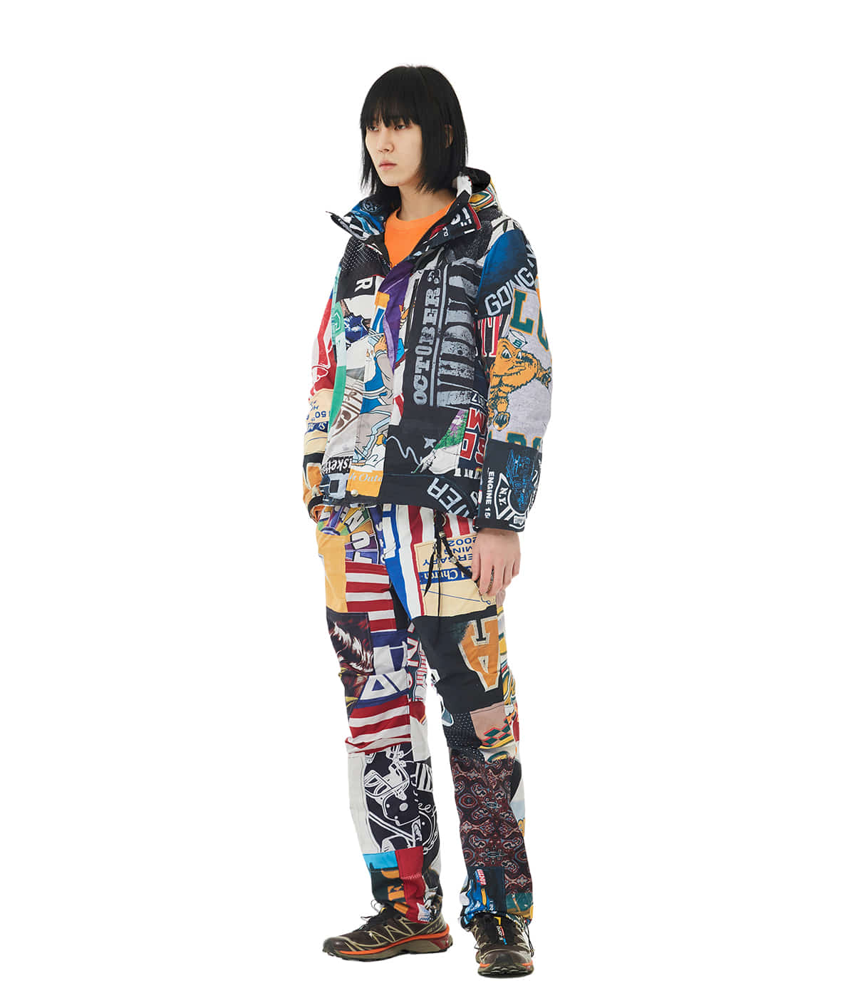 Graphic Patchwork Track Pants (Multi)