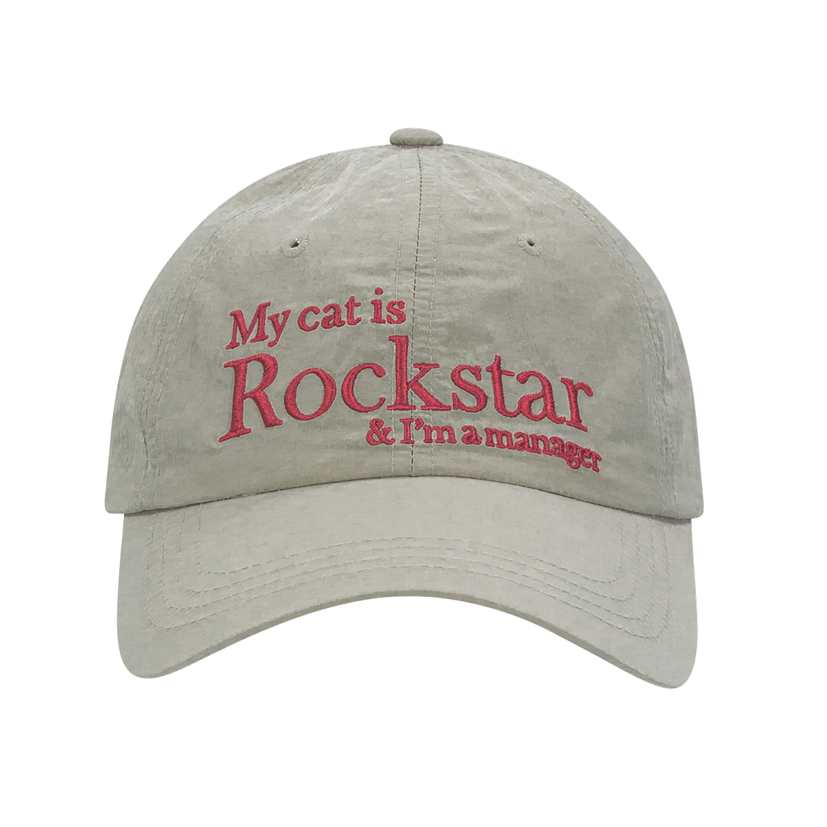 Rockstar cat Nylon cap (Beige)