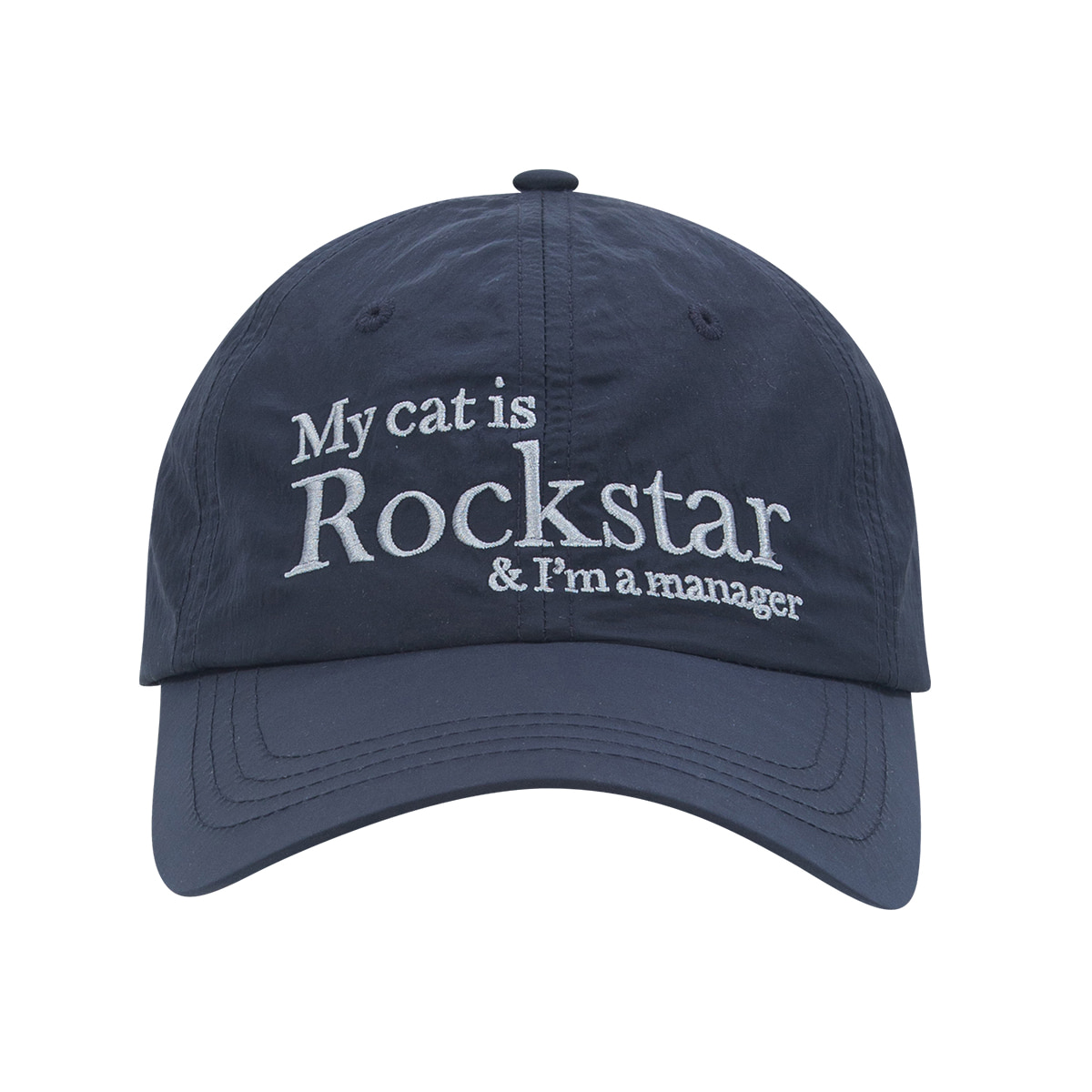 Rockstar cat Nylon cap (Navy)