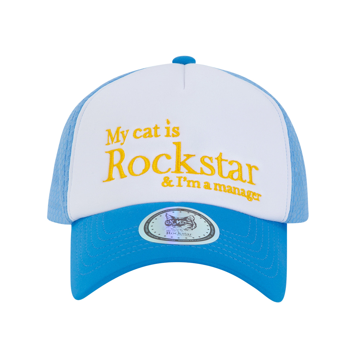Rockstar cat Mesh cap (Blue)