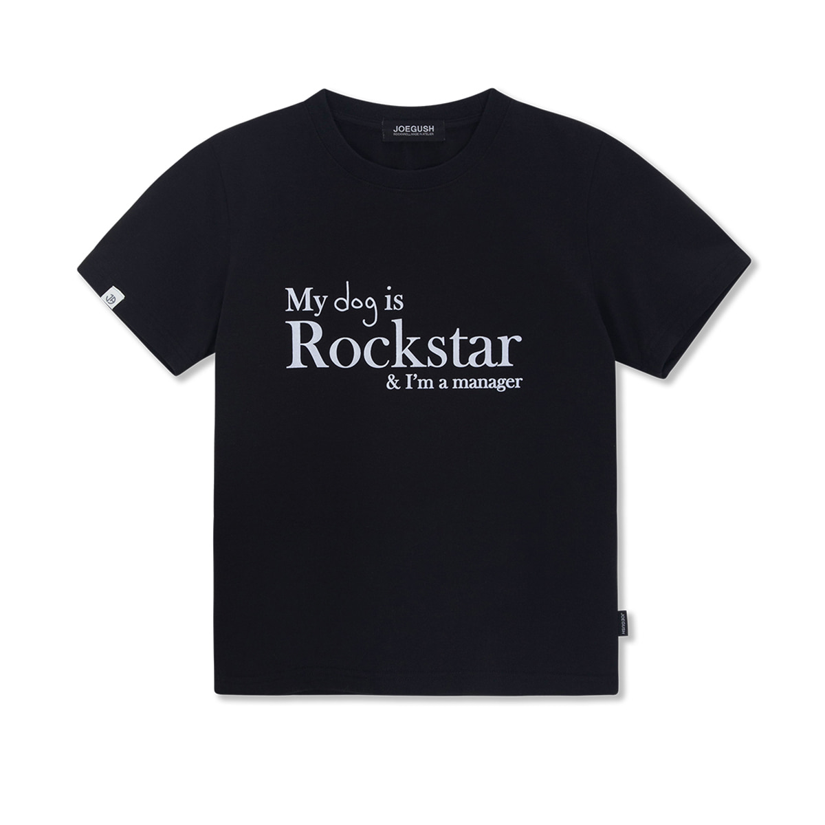 MY dog is Rockstar T-shirt (CROP VER.) (Black)