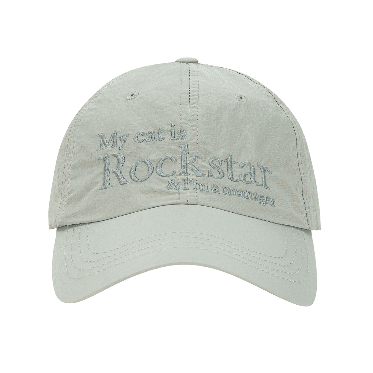 Rockstar cat Nylon cap (Light grey)