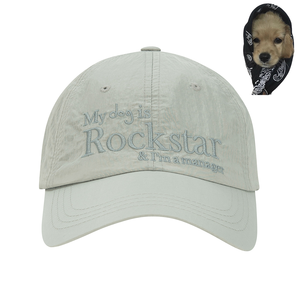 Rockstar dog Nylon cap (Light grey)