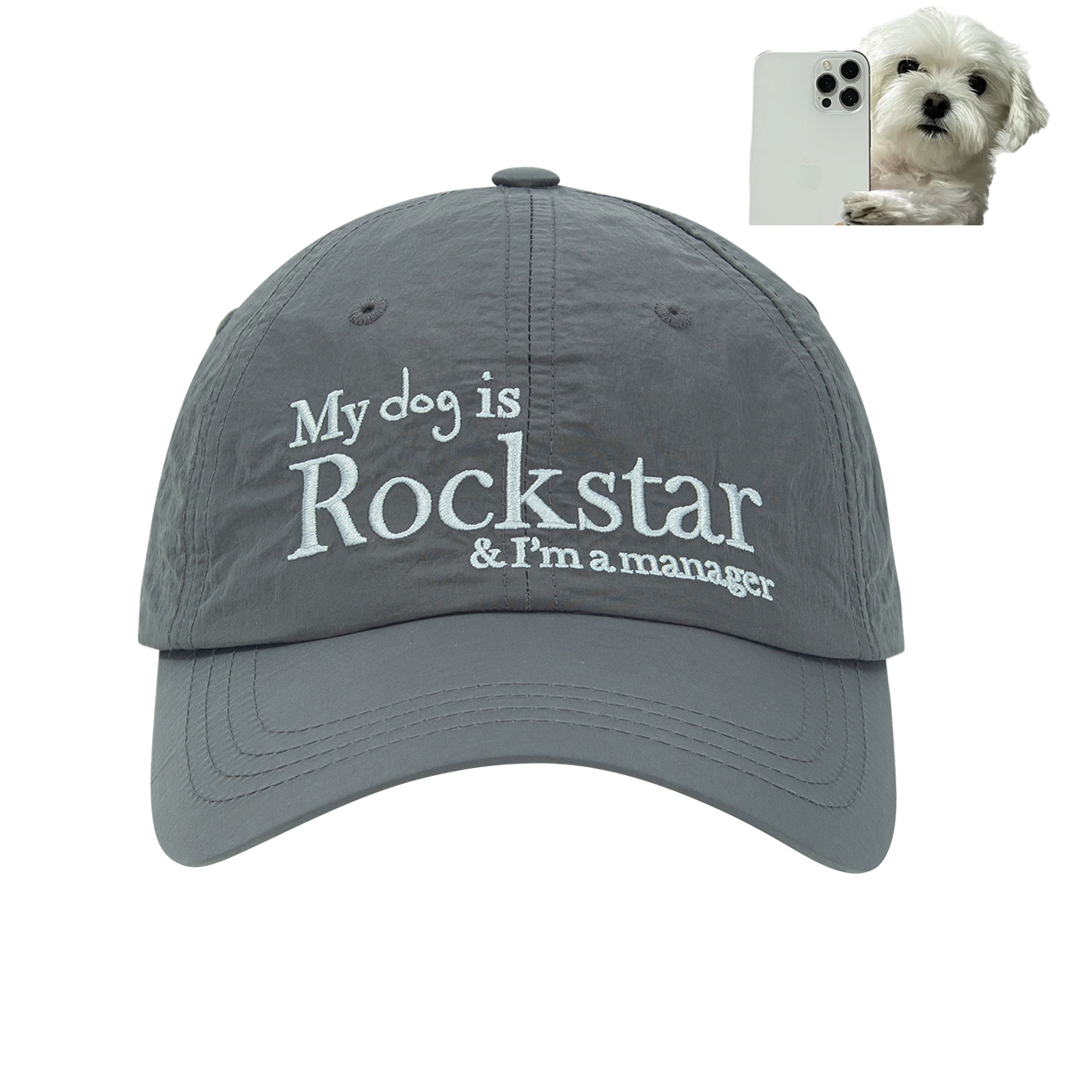Rockstar dog Nylon cap (Charcoal)