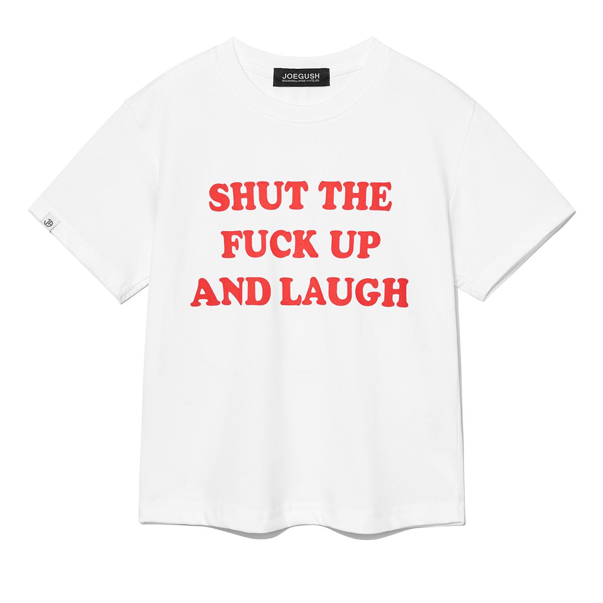 Shut the Fuck Up &amp; :)T-shirt (NEW CROP VER.) (White)