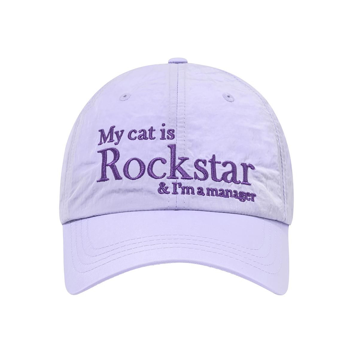 Rockstar cat Nylon cap (Light Purple)