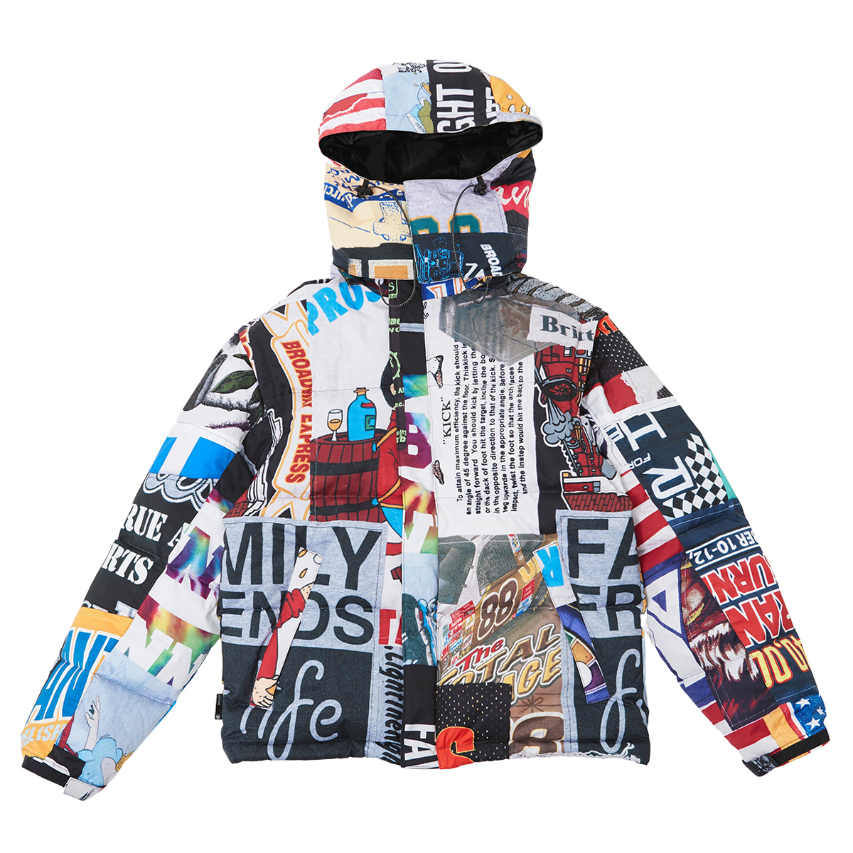 Graphic Patchwork Puffer Jacket (Multi)