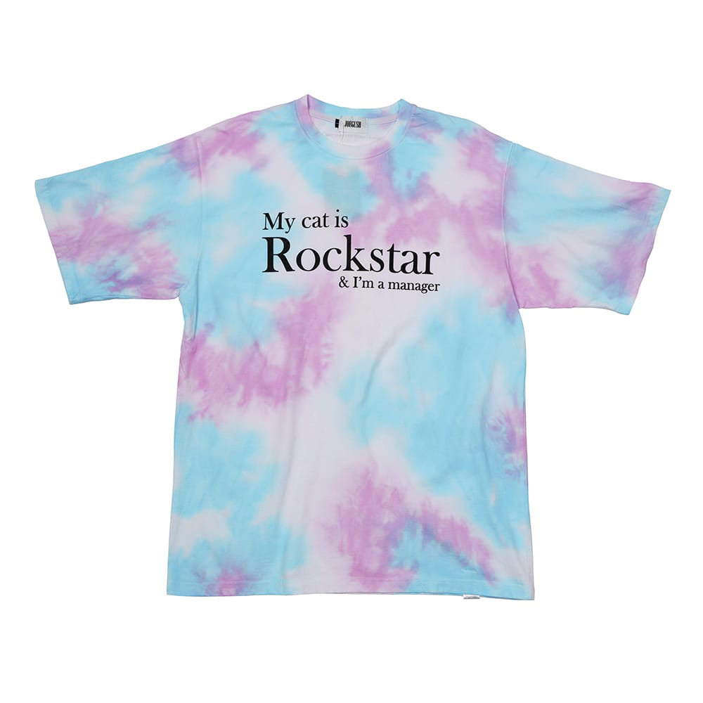 My cat is Rockstar &amp; I am a manager T-shirt cotton candy 001