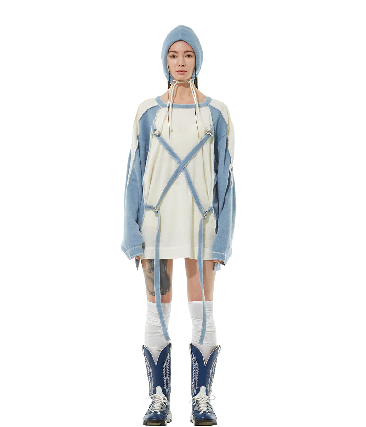 Angora pullover top (Light blue) - Exclusive