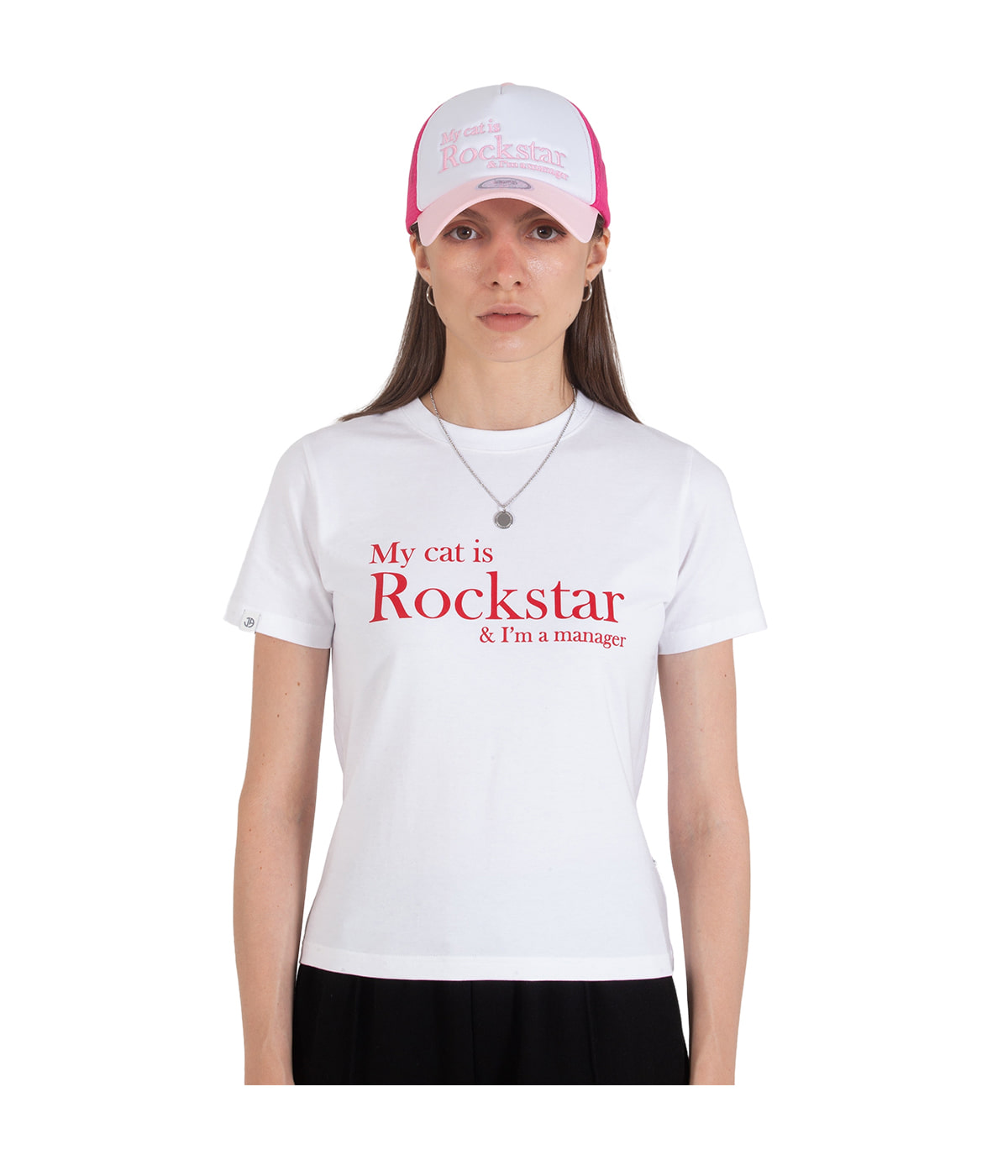 Rockstar cat Mesh cap (Baby pink)