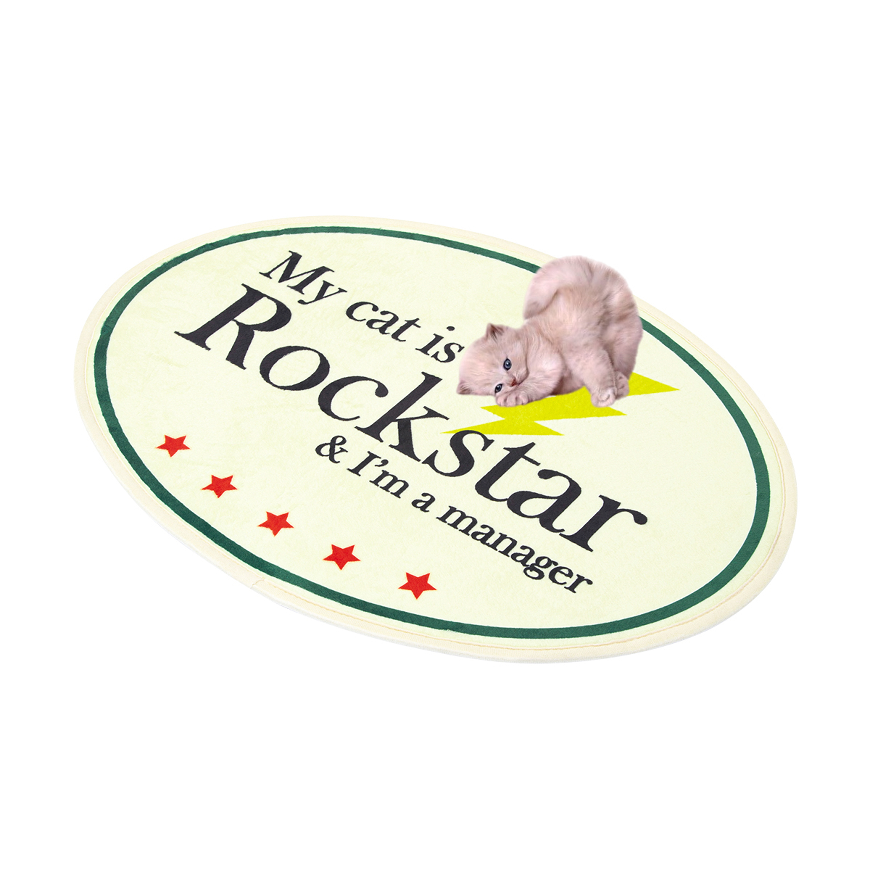 My cat is Rockstar Mini Rug (Ivory)