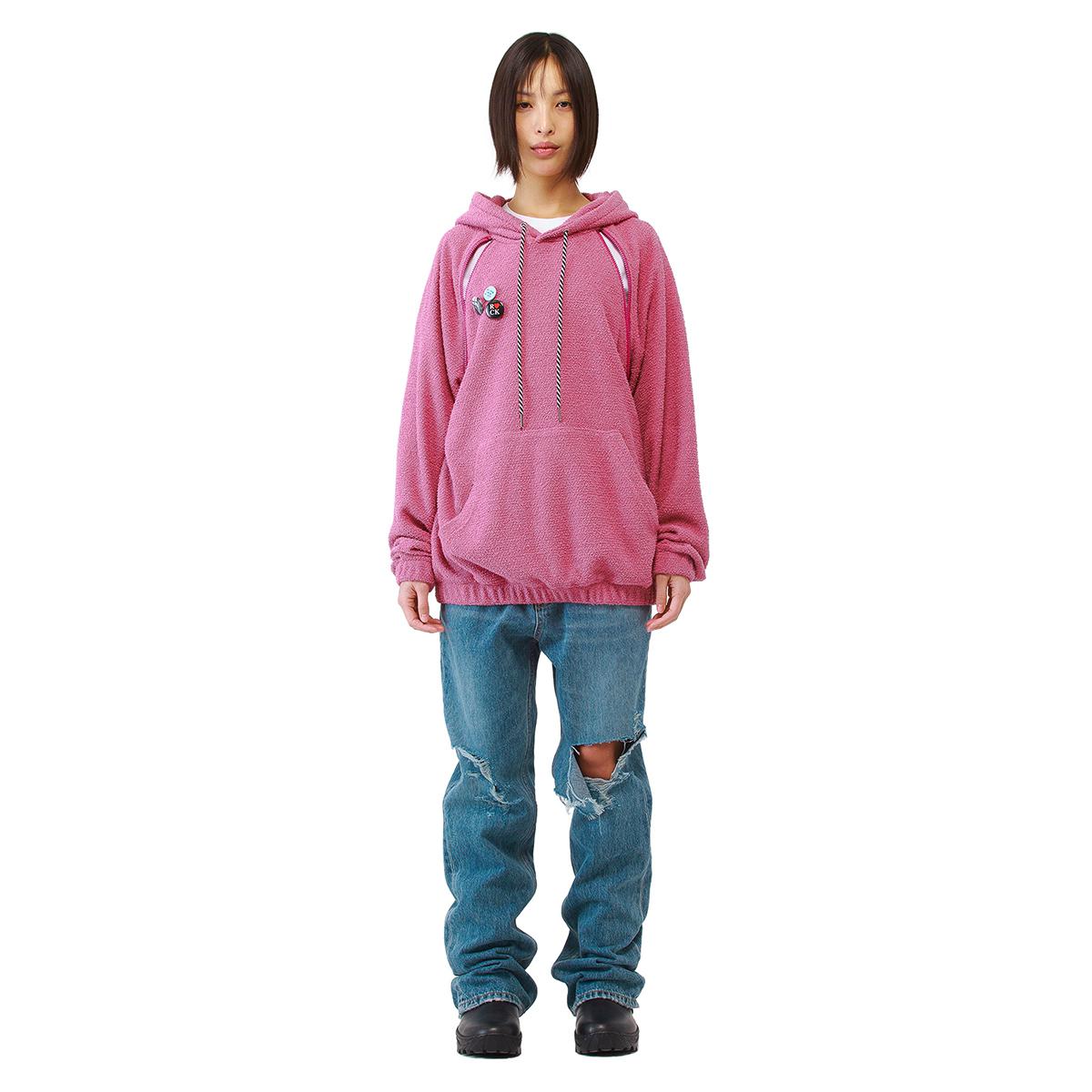 Terry Cotton Hoodie (Pink)