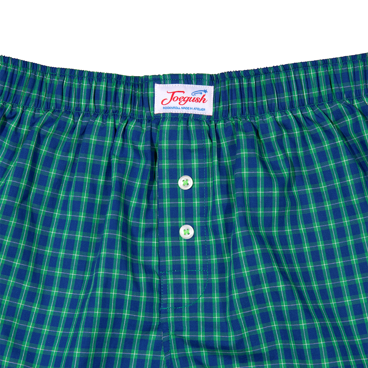 80&#039;s Plaid Boxer Pants (Green)
