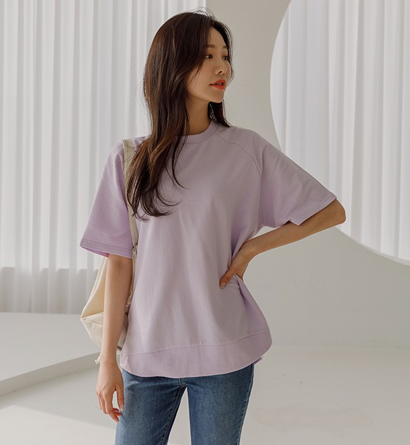 韓國高低襬拉克蘭短袖T恤