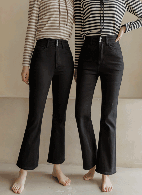 韓國修身美臀雙釦長褲