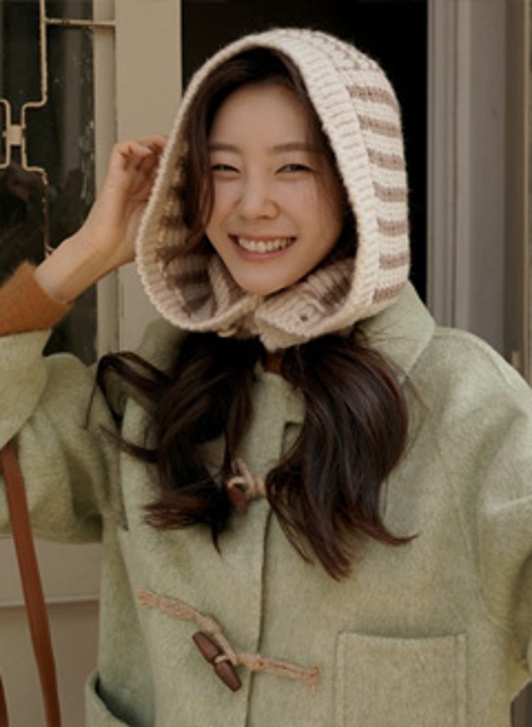 韓國條紋針織帽