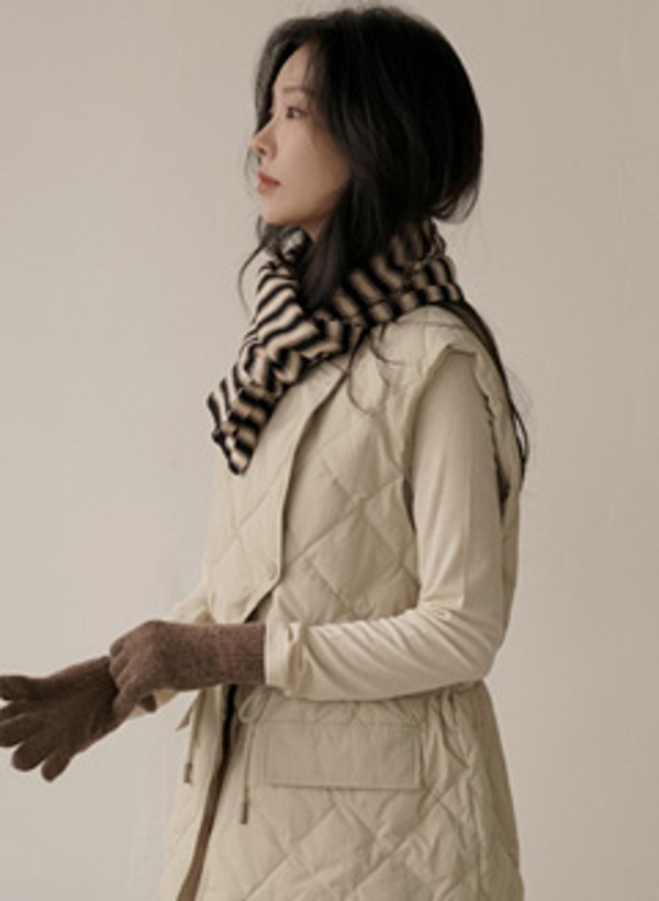 韓國條紋針織圍巾