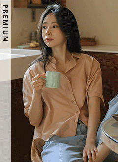 OA0715_[JUST BETTER] 핀턱소매 세미크롭 셔츠 韓国