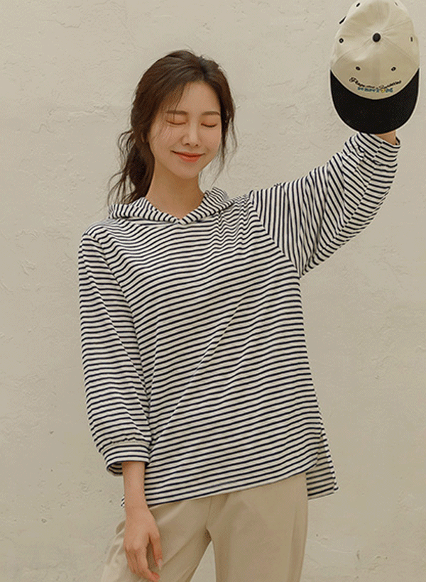韓國高低襬連帽T恤