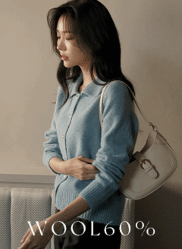 韓國金釦羊毛針織外套