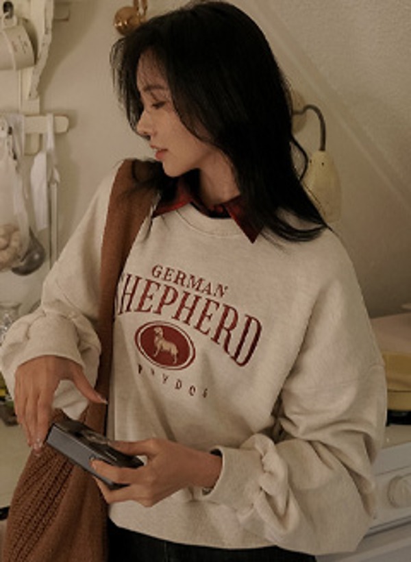 シェパード 子犬刺繍 ジュリー セーター 韓国